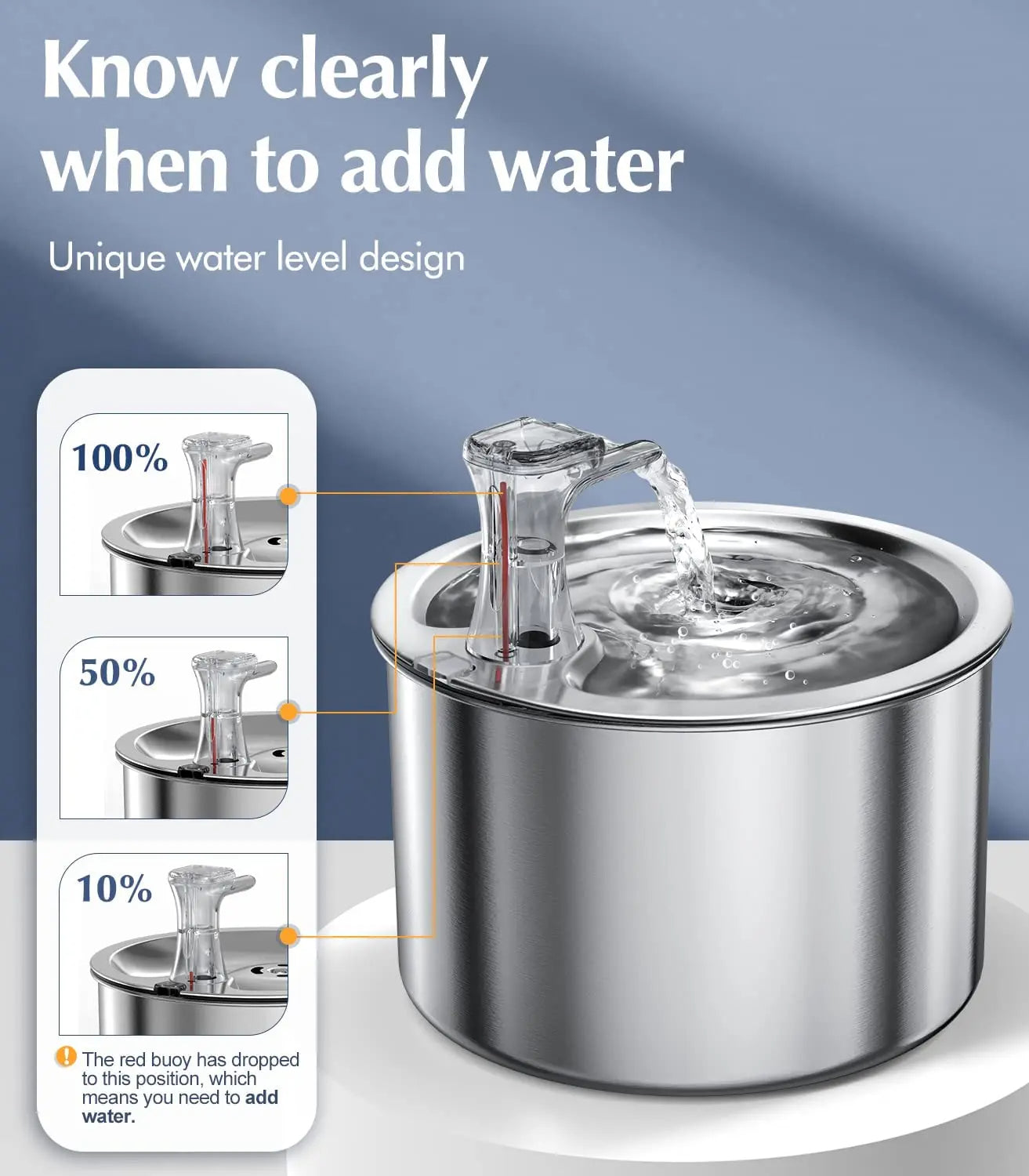 Stainless Steel Cat Water Fountain