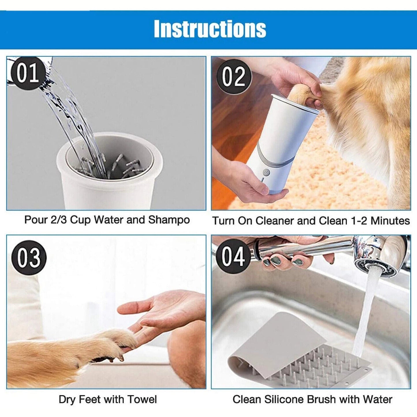 Automatic Electric Paw Cleaner for Dogs