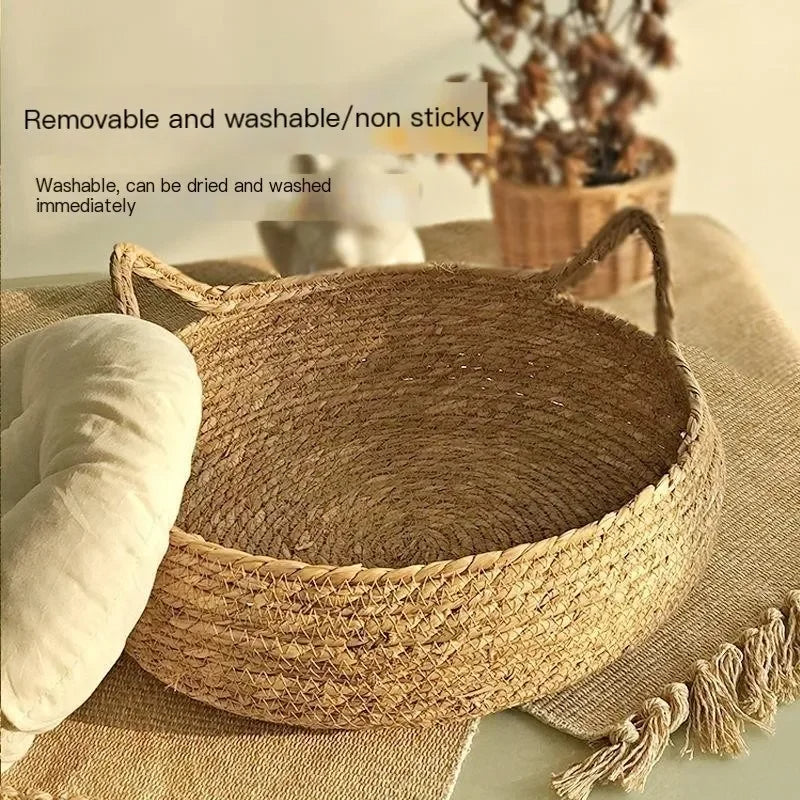Woven Cat Bed with Seasonal Pad