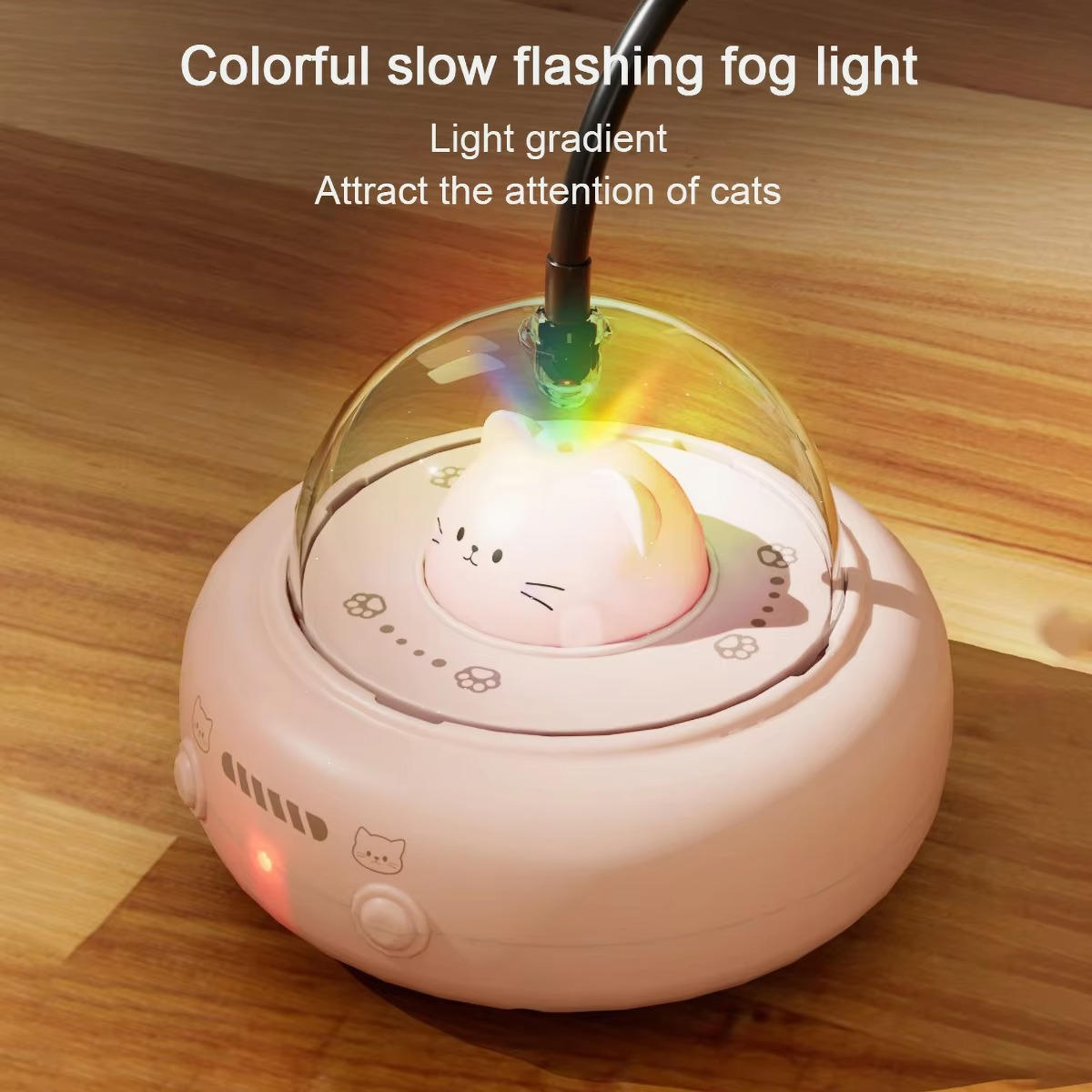 Automatic Rotating Cat Toy with Feather Wand