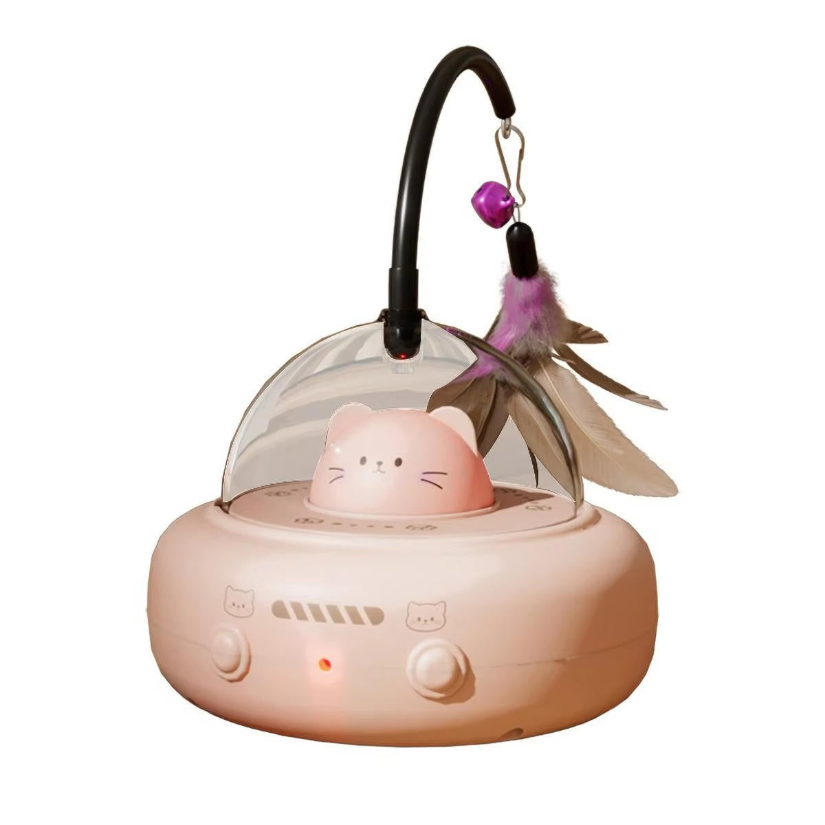 Automatic Rotating Cat Toy with Feather Wand