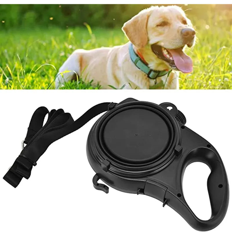 4-in-1 Dog Leash with Water Bottle and Bowl