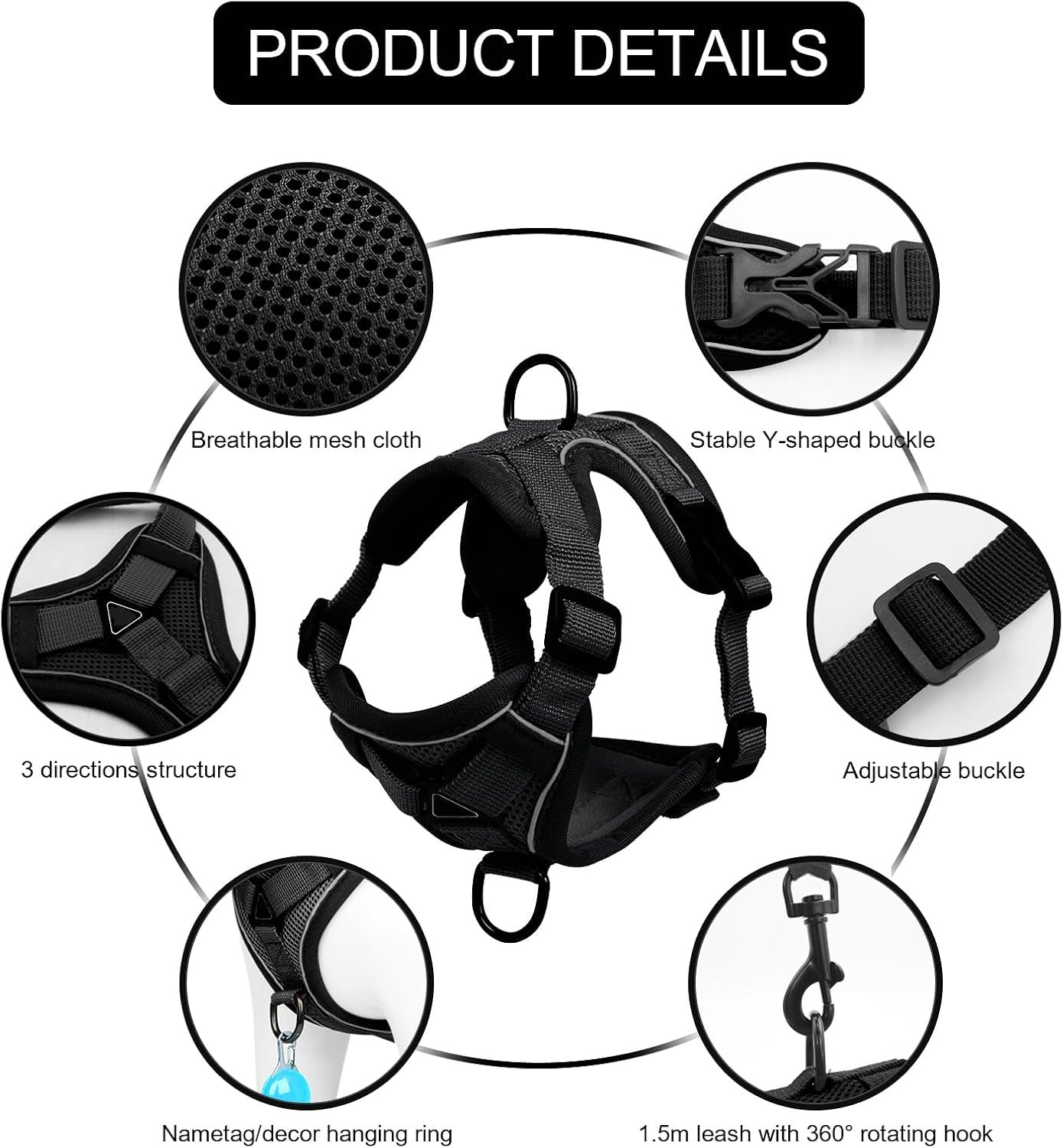 Reflective Cat Harness and Leash